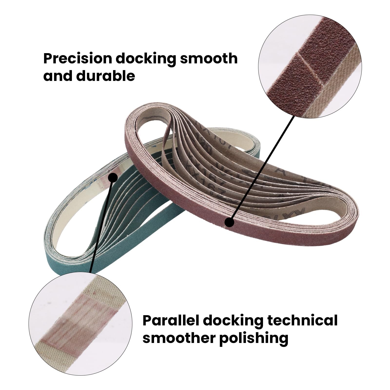 40PCS 1/2 x 18 inch Sanding Belt Kit Each of 36 60 80 120 240 Grits Ceramic a…