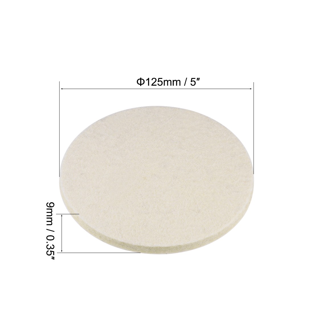 4Set 5″ Wool Felt Polishing Pad Grinding Buffing Wheels Polish Pad for Sander