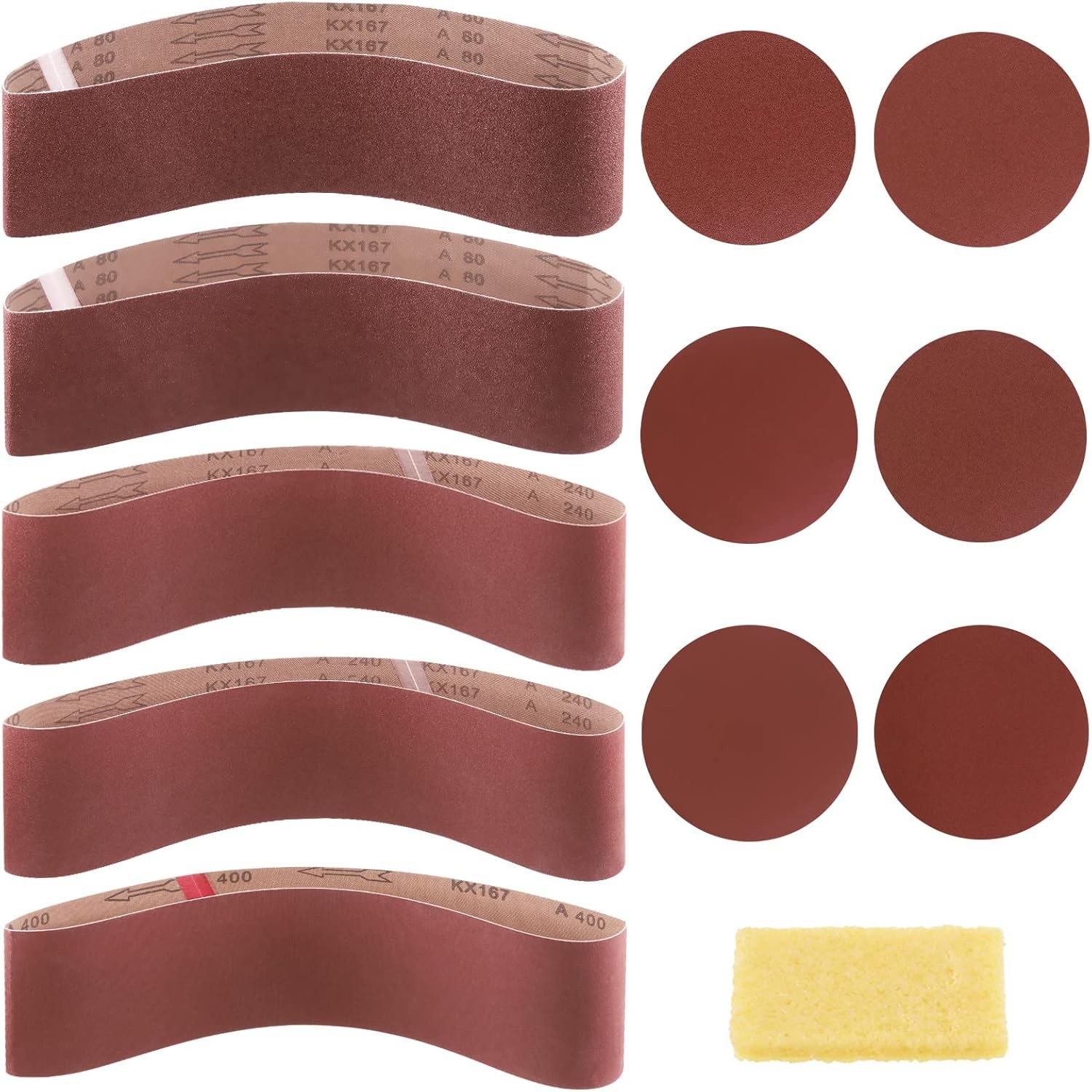 Swpeet 23Pcs 4 x 36 Inch Aluminum Oxide Sanding Belts 4 x 36