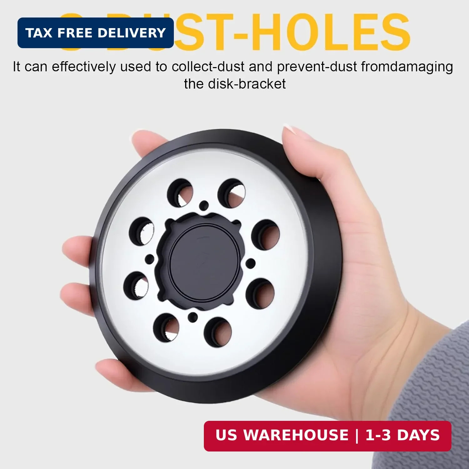 2 Pack Sander Replacement Pad for Dewalt, 5-Inch 8 Holes Hook and Loop Aluminum