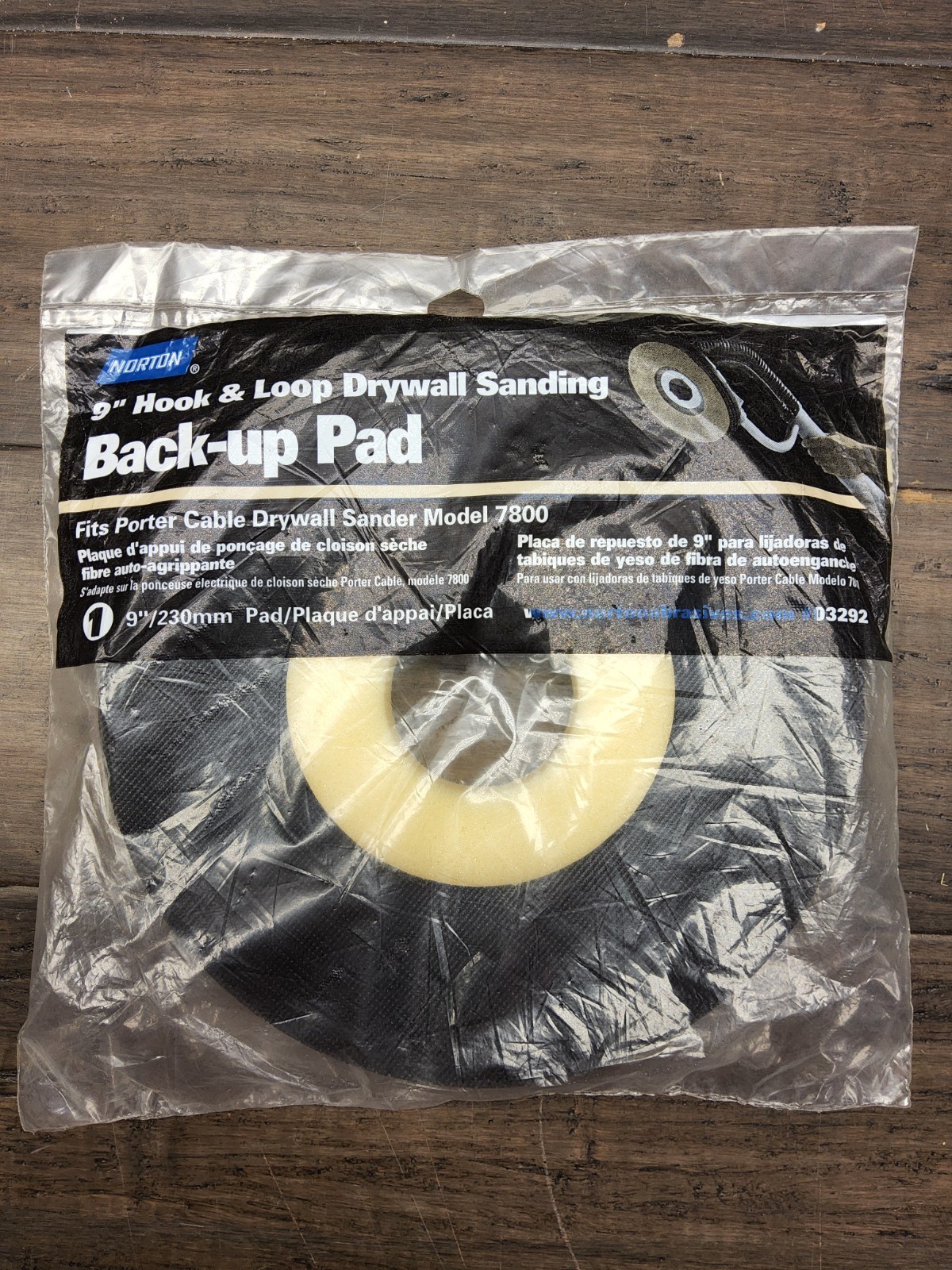 Norton 9″ Backup Pad for Porter-Cable 7800 Drywall Sander- Hook& Loop – 2 PACK