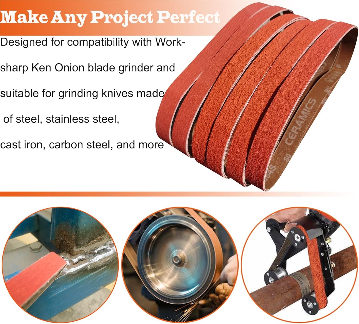 12 Pack 1 x 30 Inch Metal Grinding Ceramic Sanding Belts Kit -2 Pcs Each of…