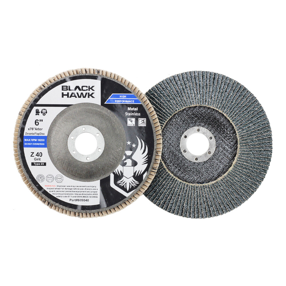 BHA 6″ x 7/8″ Zirconia Flap Discs Grinding Wheels for Angle Grinder T29 – 5 Pack