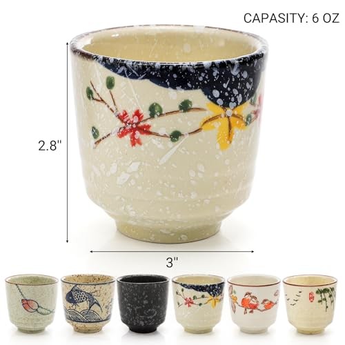 6 Oz Ceramic Coffee Cups – Japanese Tea & Coffee Cups – Good Heat Retention