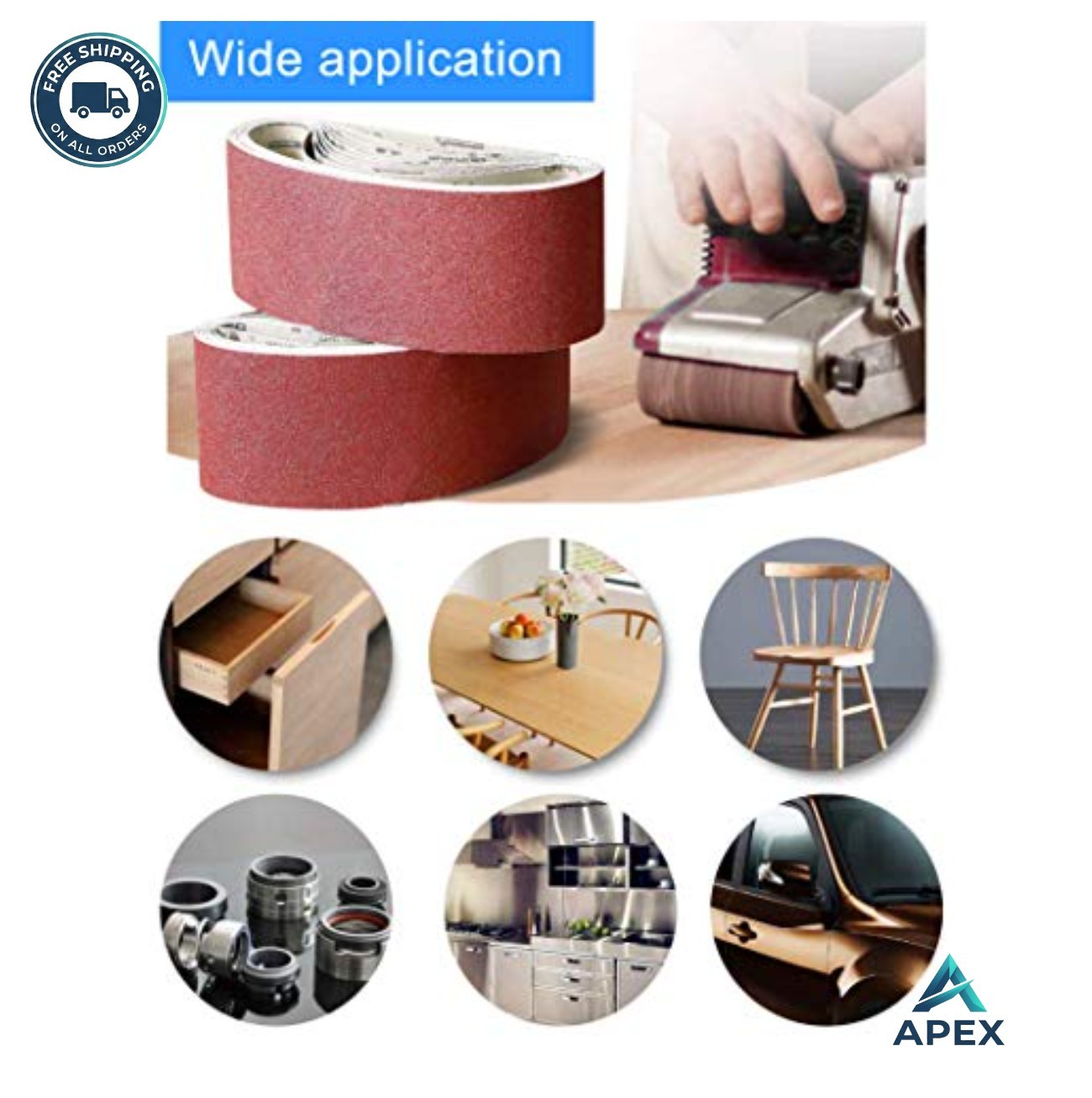24 Pcs 3×21 Sanding Belts 40 60 80 Grit Aluminum Oxide for Belt Sander