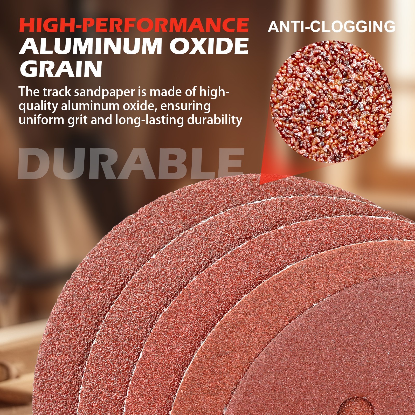 50x 5inch Sanding Discs 120 Grit Hook Loop 8-Hole Orbital Sander Paper DIY Acces