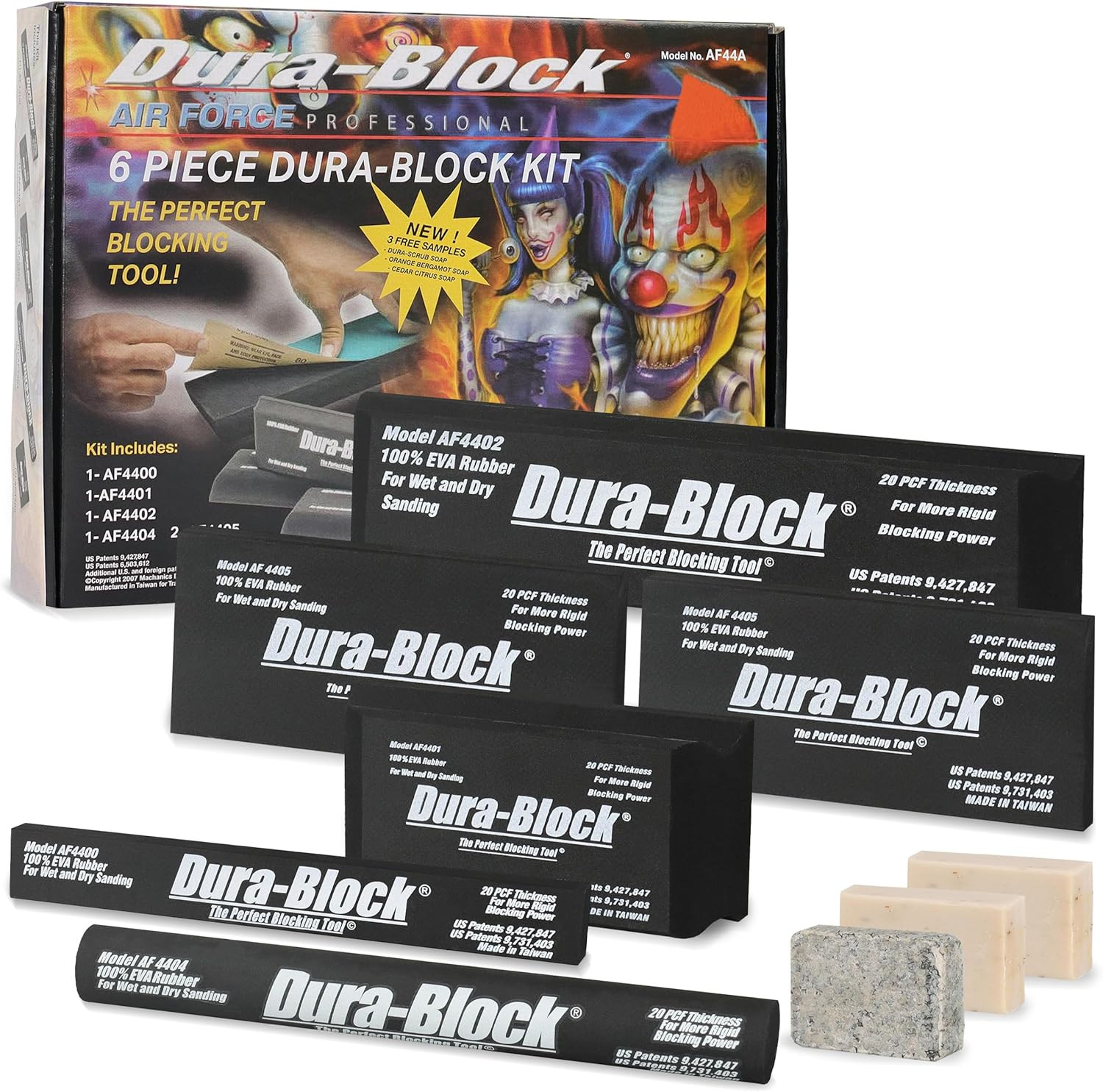 Set 6Pc – Flexible EVA Foam Wet or Dry Autobody Sanding Blocks Kit for Automotiv