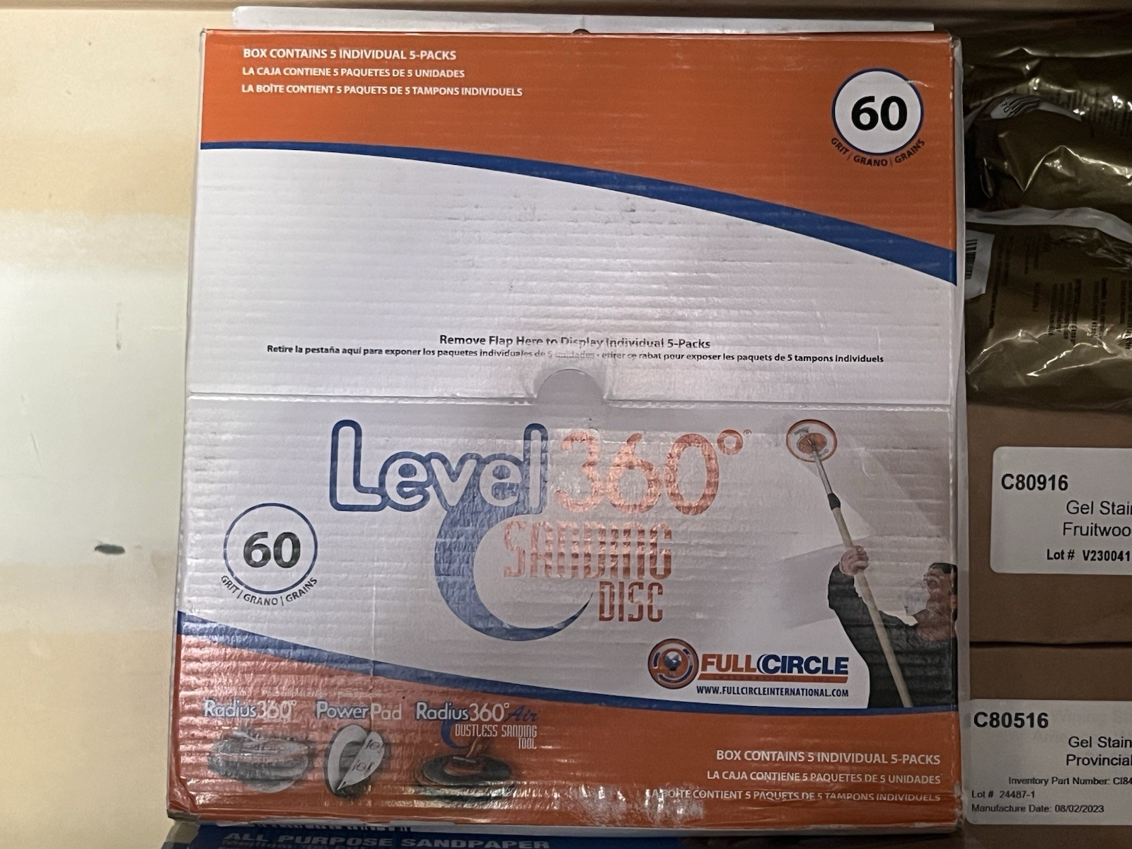 LEVEL 360 Sanding Disc 120 Grit – Case Of 5 X 5 Packs (25 Discs) – Use W/ PC7800