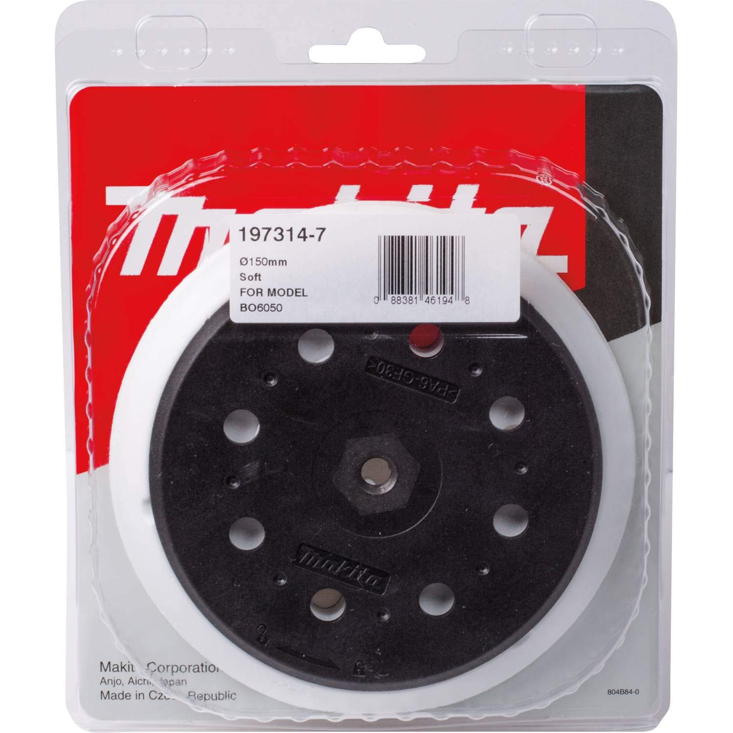 Makita 197314-7 6″ round Sanding Backing Pad, Hook & Loop, Soft