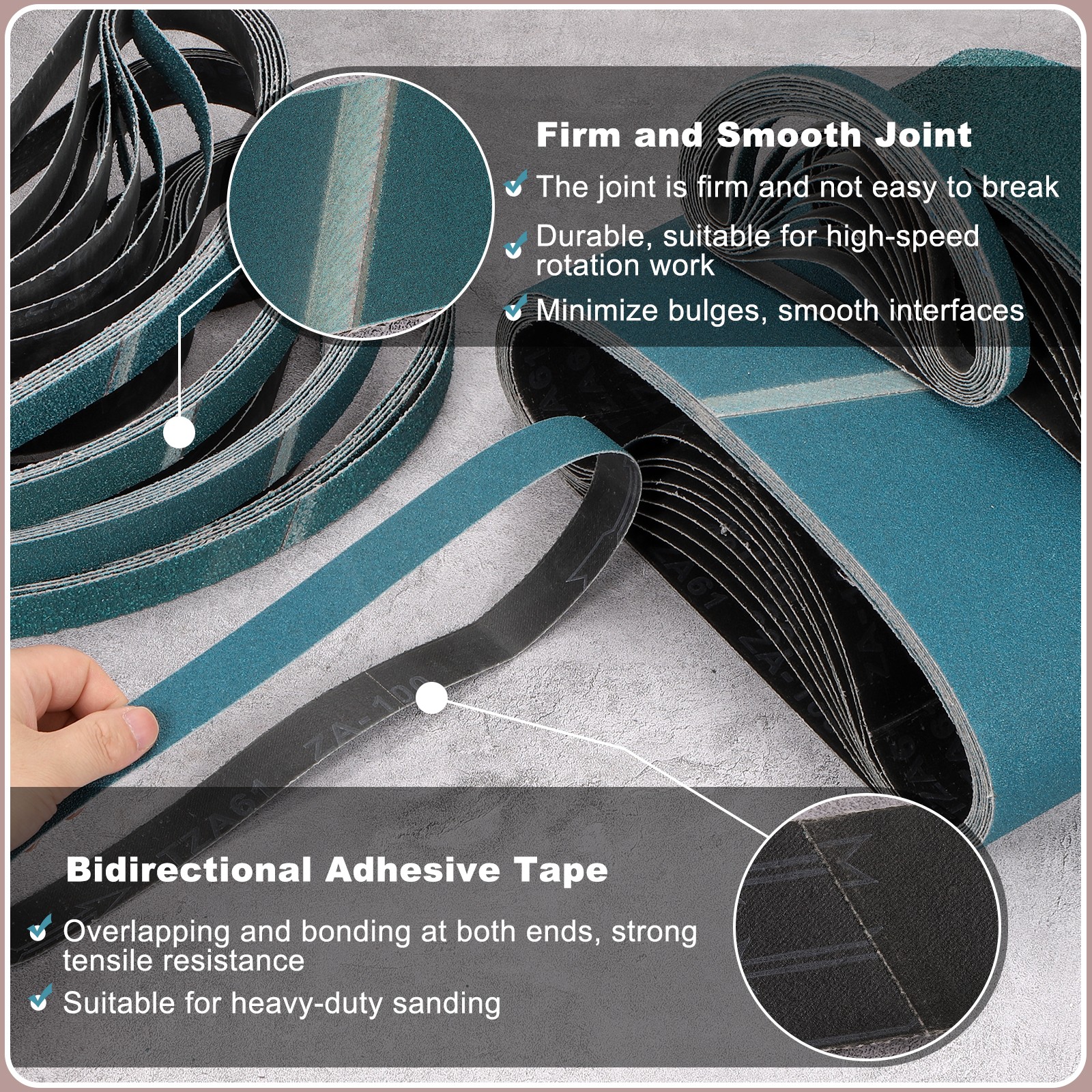 4 x 36 Inch Sanding Belts, 5 Pcs 80 Grit Zirconia Belt