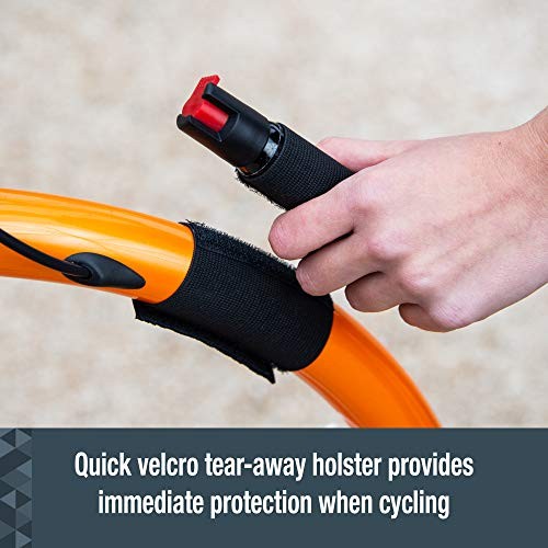 Cyclist Pepper Spray with Adjustable Bike Strap, 45 Burst, 10 Foot (3 meter)