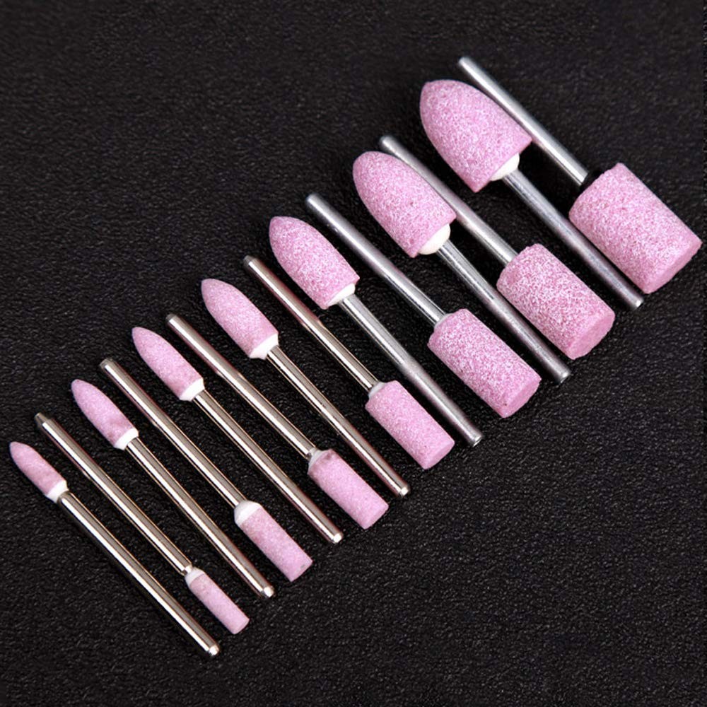 Oudtinx 10 Pcs 1/8 Shank Abrasive Mounted Stone Rotary Tool Grinding 10PCS