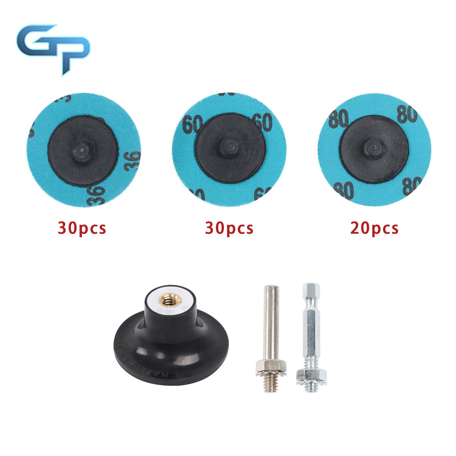 80 PCS 2 Inch 36/60/80 Grit Roll Lock Sanding Discs for Die Grinder Accessories