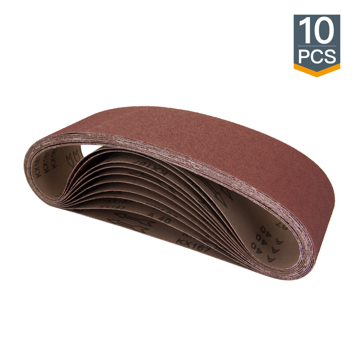 POWERTEC 60 Grit 4 x 36″ Sanding Belt Aluminum Oxide Sandpaper, 10 PK (110630)