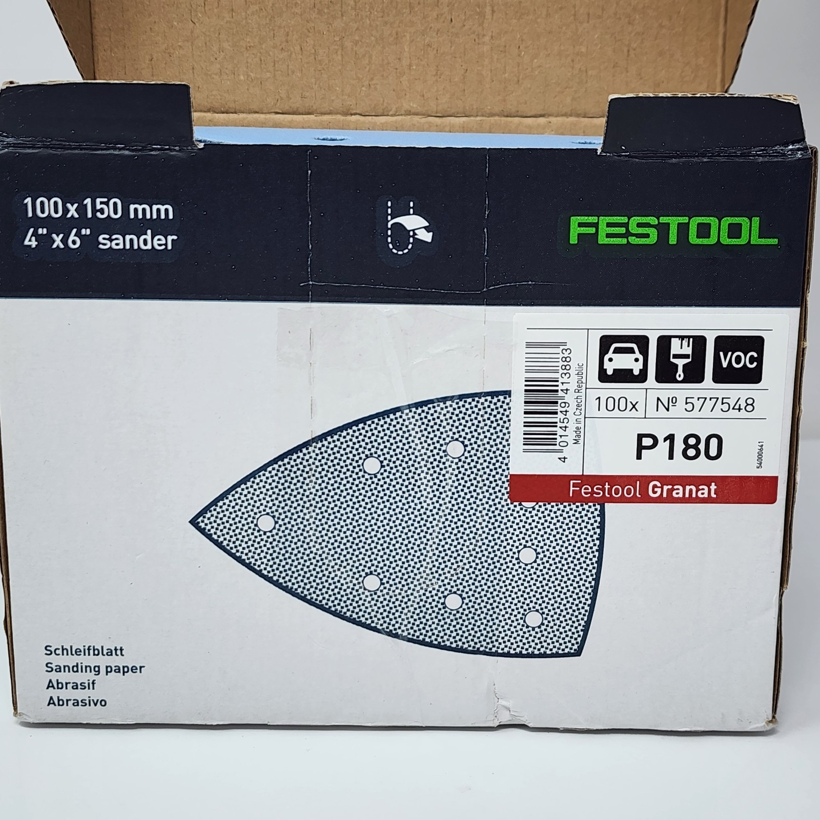 Festool Granat P180 100x150mm Sanding Sheets 577548 (100 Pack) Fits DTS400