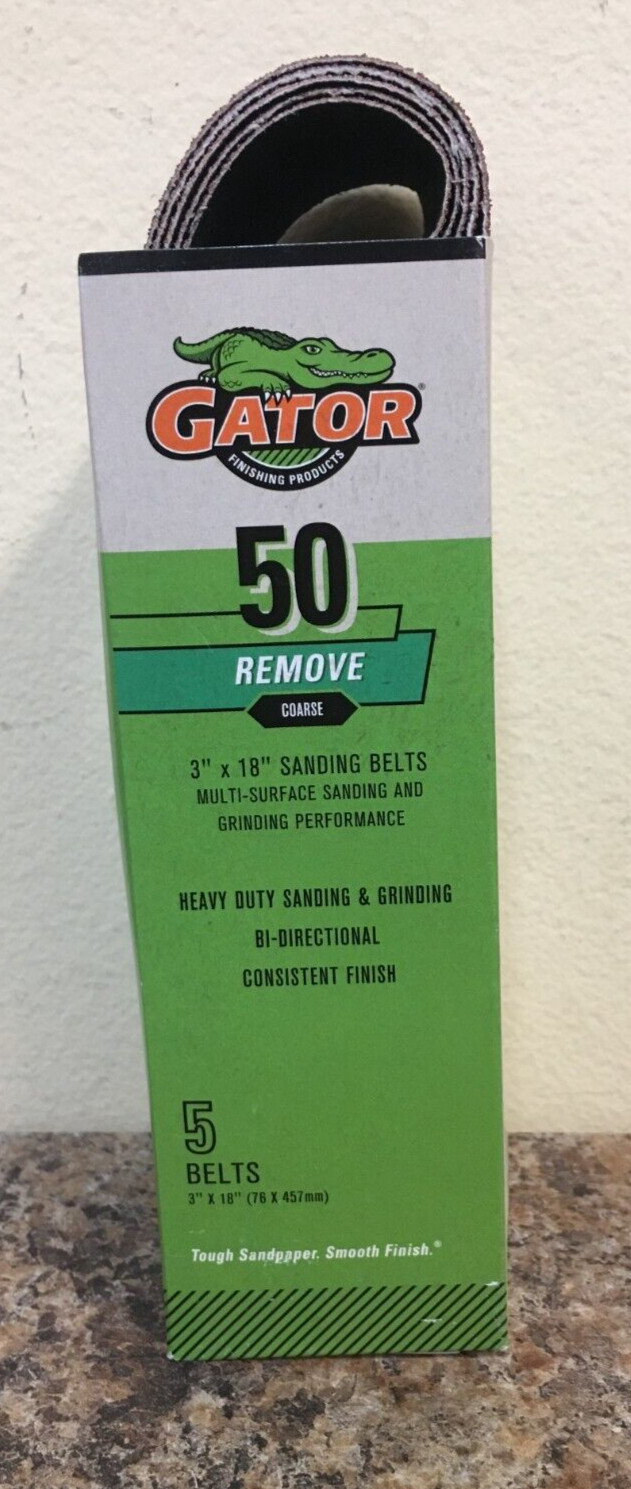 Gator 7034 3 in. X 18 in. Sanding Belt 50 Grit Coarse 5 Pk