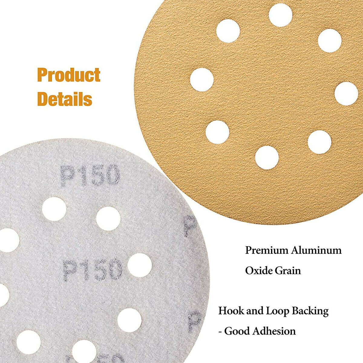 5 Inch 8 Hole Sanding Disc Hook Loop 60 80 120 220 320 Assorted Grits Sandpaper