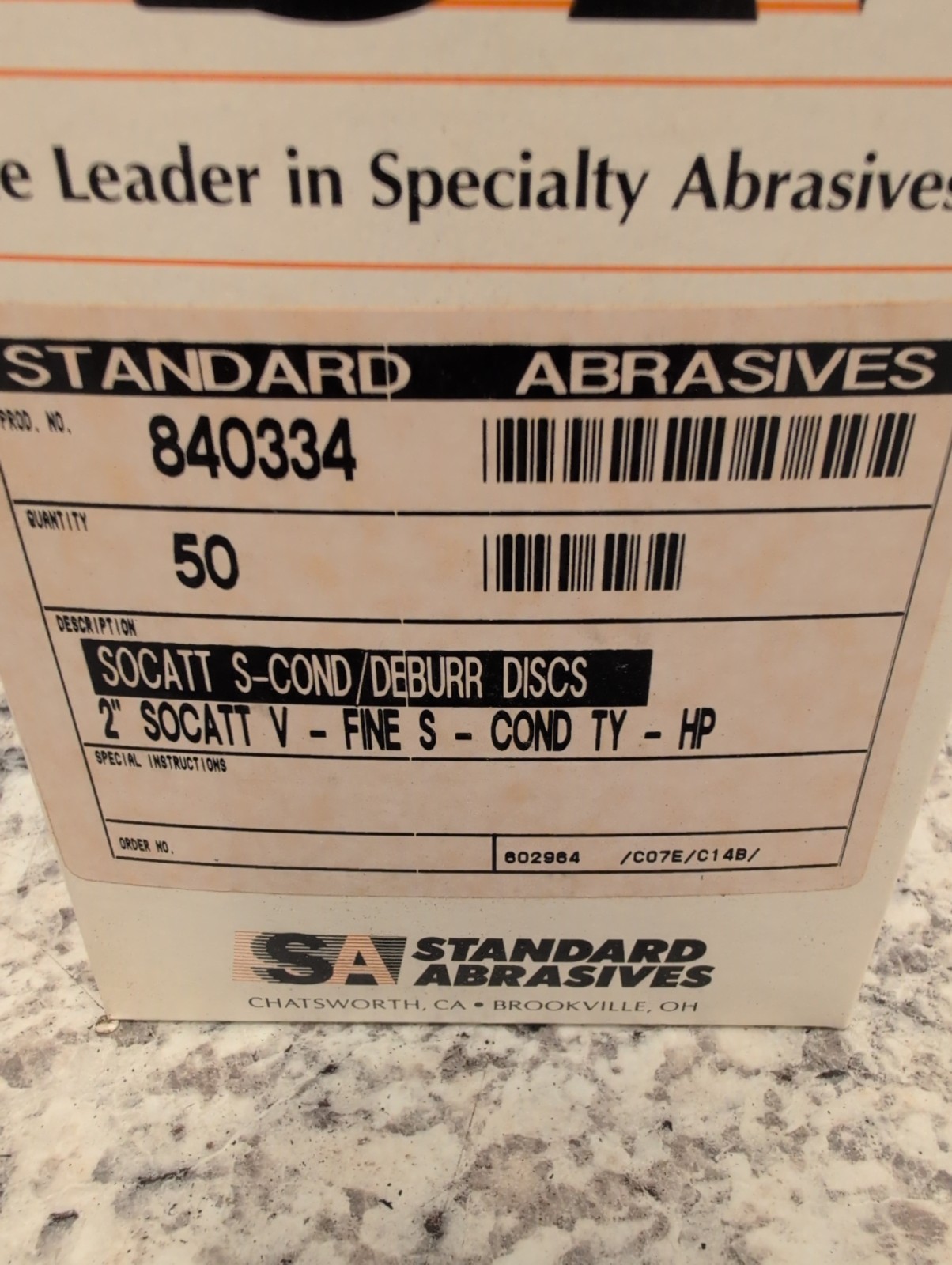 Standard Abrasives Quick Change Surface Conditioning Disc, 840334 Fine 50pcs