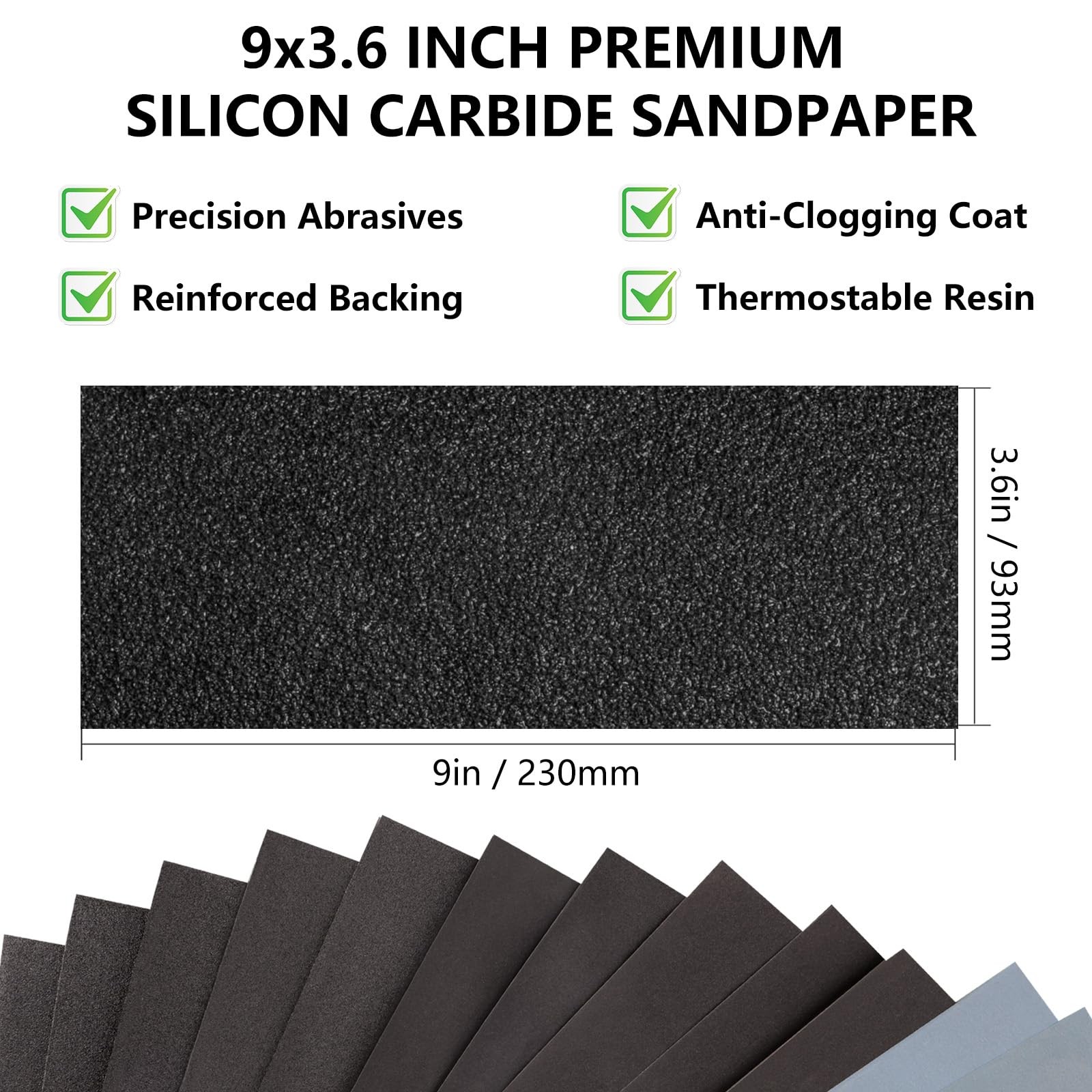 Sandpaper 120 Grit, Wet Dry Sanding Sheets 9 x 3.6 Inch for Wood Furniture Fi…