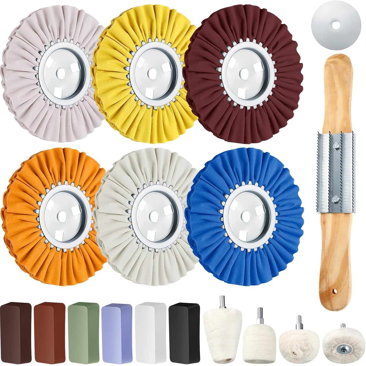 18Pc Airway Buffing Wheel Aluminum Polishing Kit for Angle Grinder Mirror Finish