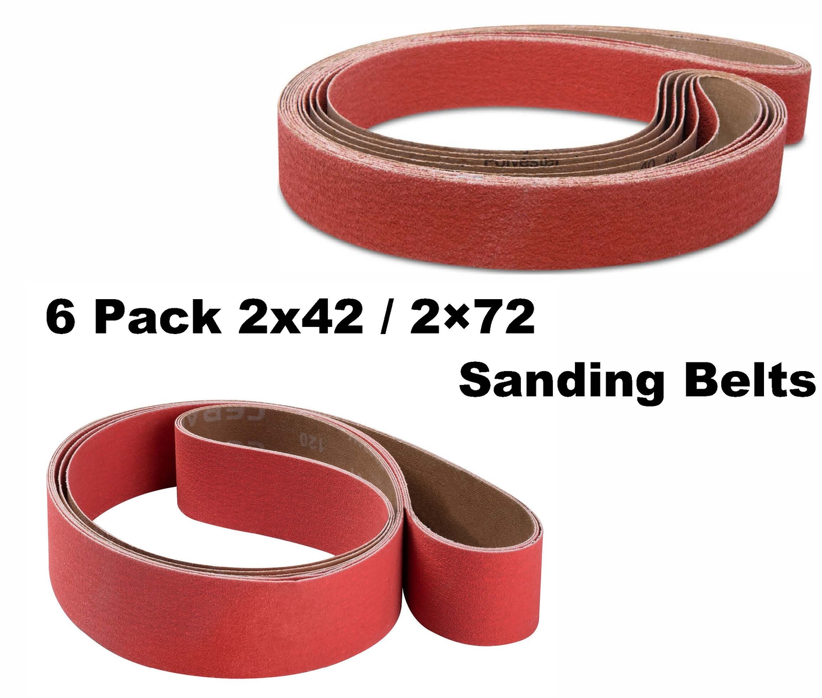 6 Pack 2×42 2×72 Ceramic Grinder Sanding Grinding Belts36-120Grit Metal Steel
