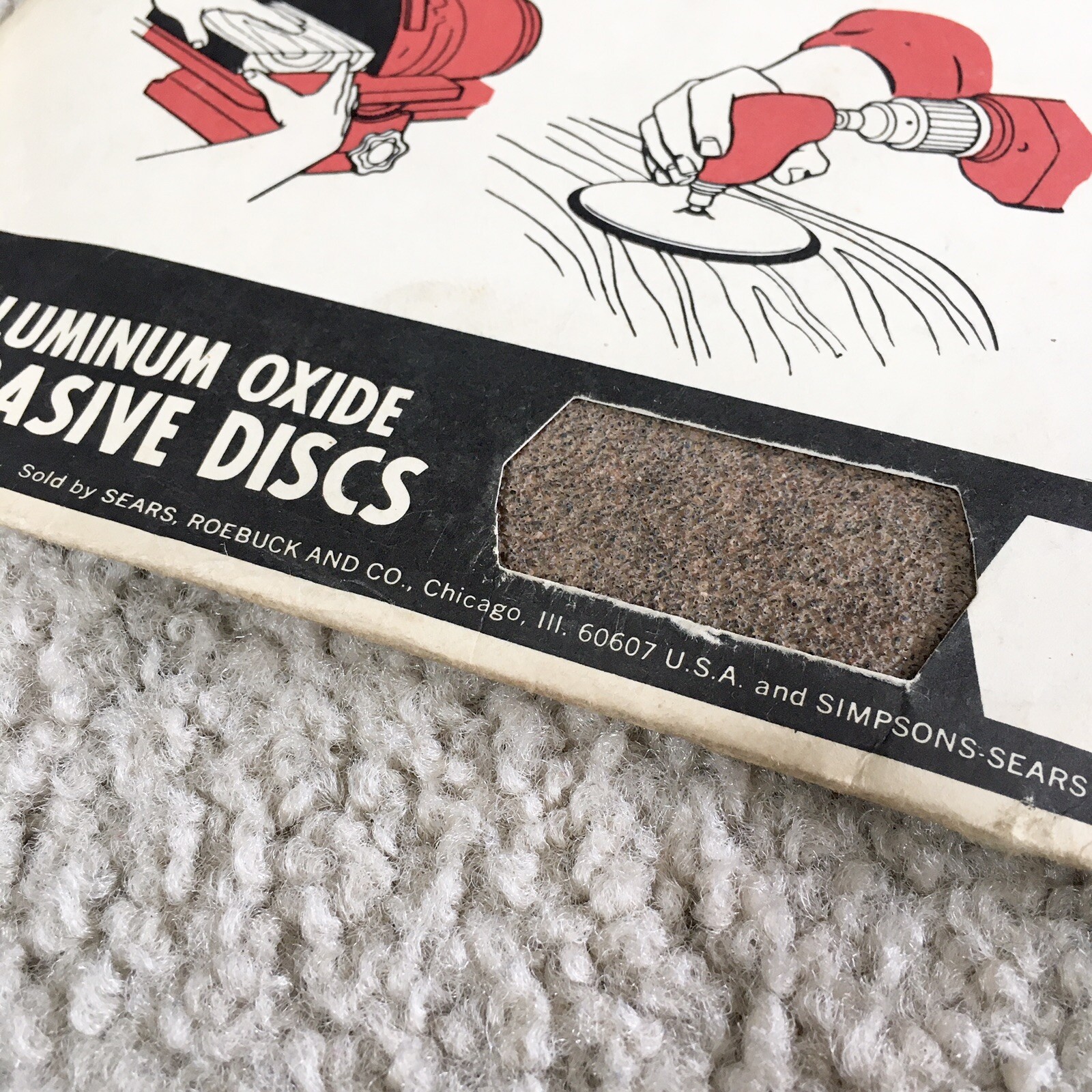 Vintage SEARS CRAFTSMAN Aluminum Oxide Abrasive Discs 8” NOS – 5 Coarse Discs