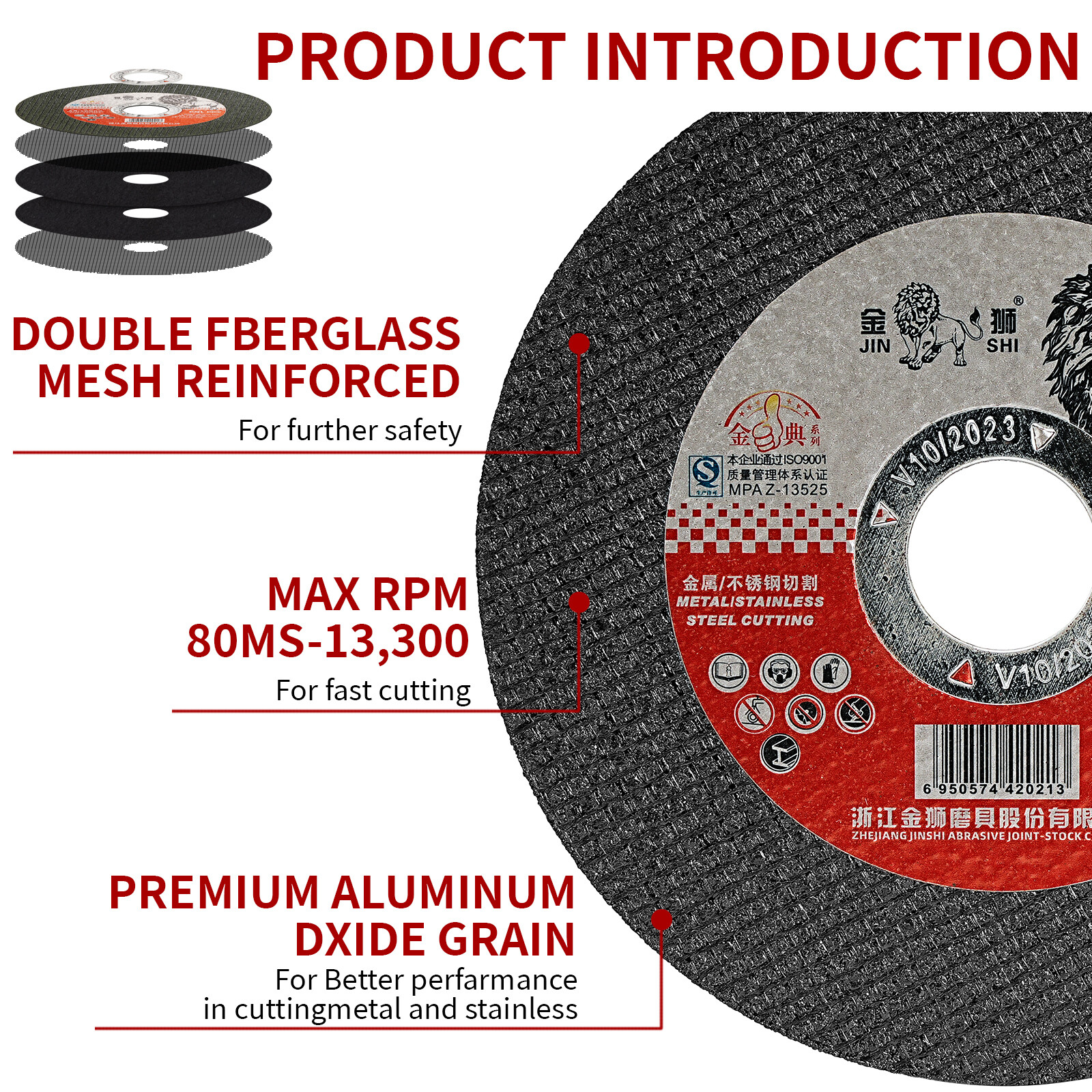 5″x 0.04″x 7/8″ Cut Off Wheel Metal Stainless Steel Angle Grinder Cutting Discs