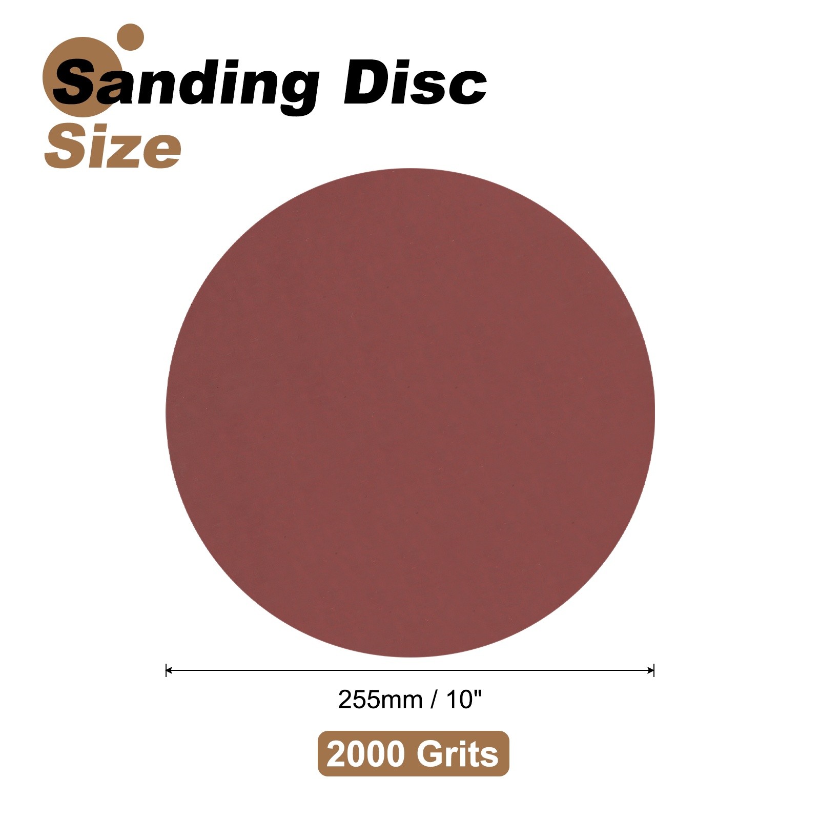 2pcs 10″ Hook and Loop Sanding Discs 2000 Grits Aluminum Oxide Sandpapers