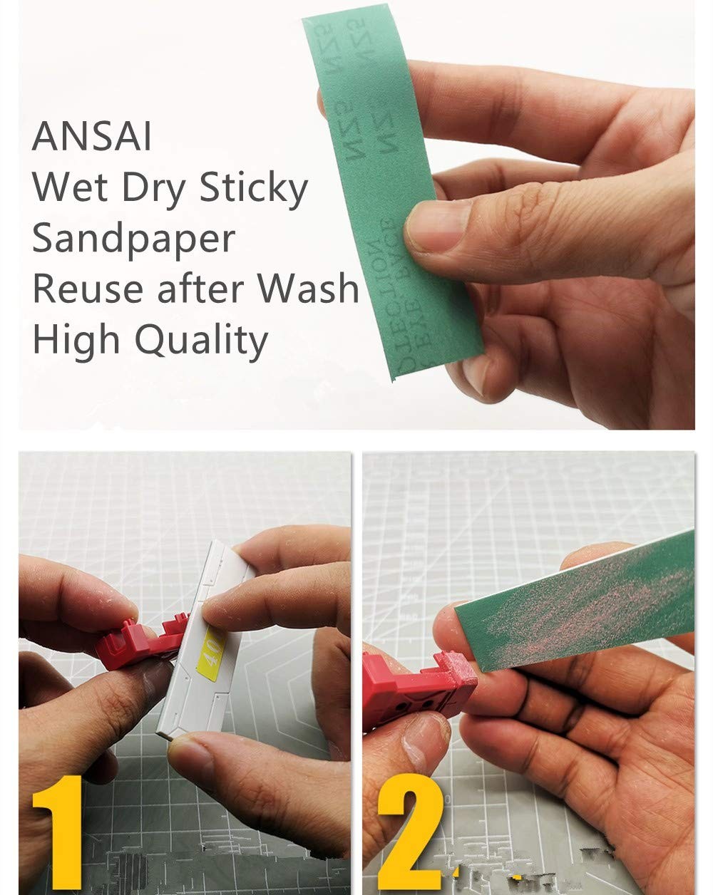 Hobby Model Tools Abrasive Waterproof Wet/Dry Washable Reusable Adhesive Sand…