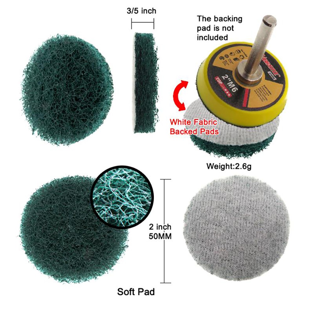 2Inch 50mm Hook & Loop Scouring Pads Flocking Sanding Discs 240-2000# Polishing