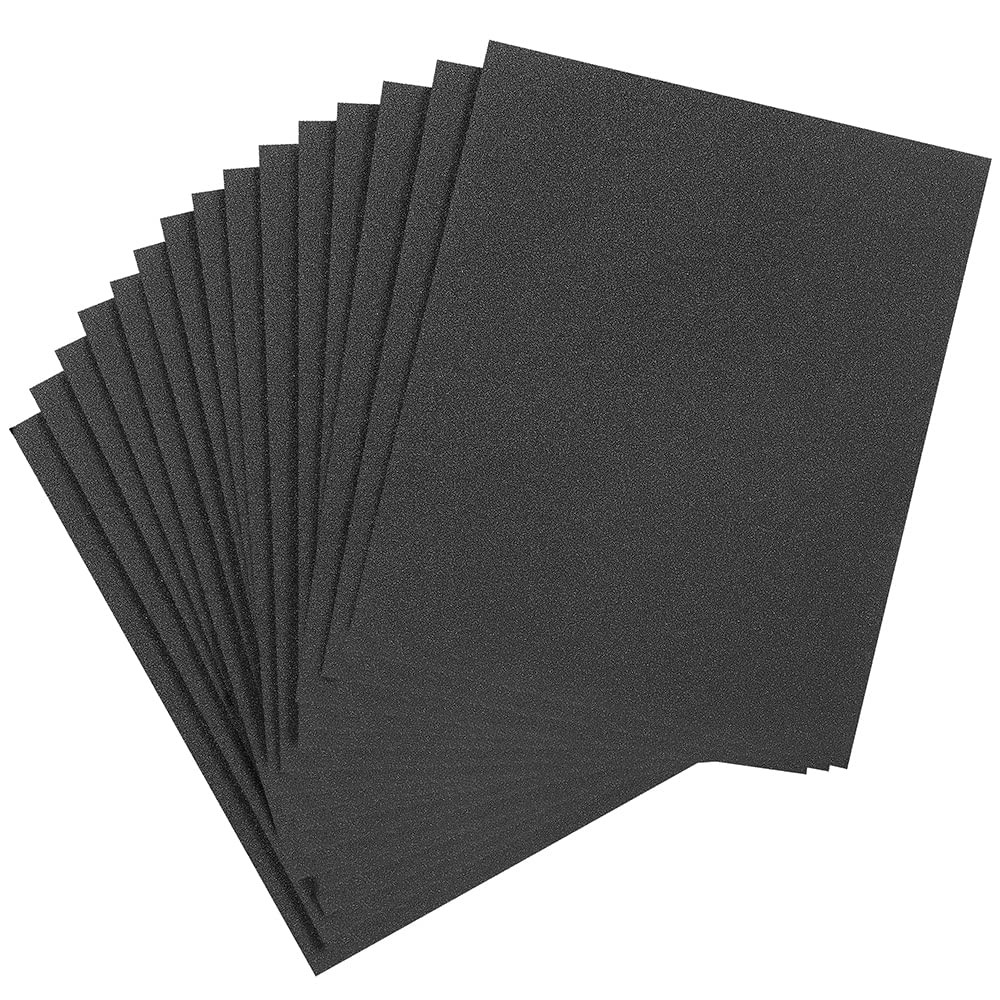 400 600 800 Grit,15Pcs Wet Dry Sandpaper Sheets, Premium 9 x 11 inch, Black