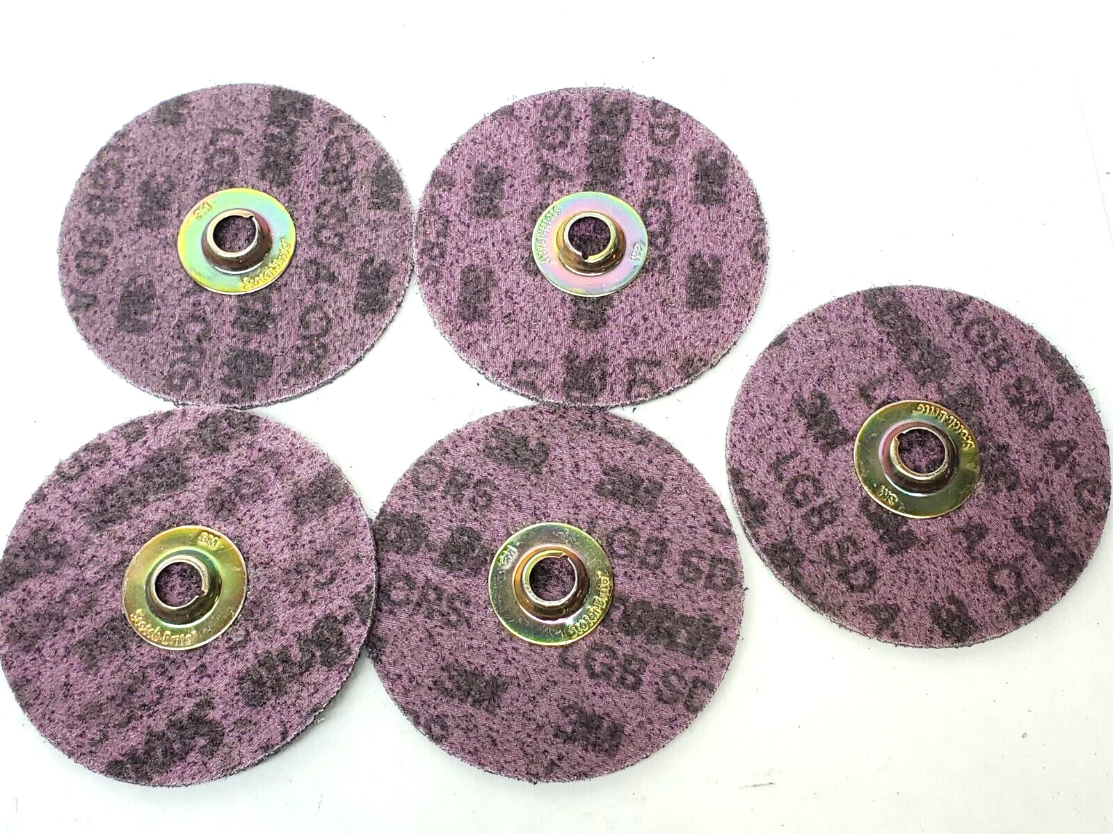 5 PACK 3M Scotch-Brite 60349 4-1/2″ GB-DN Roloc TN Quick Discs Aluminum Oxide HR