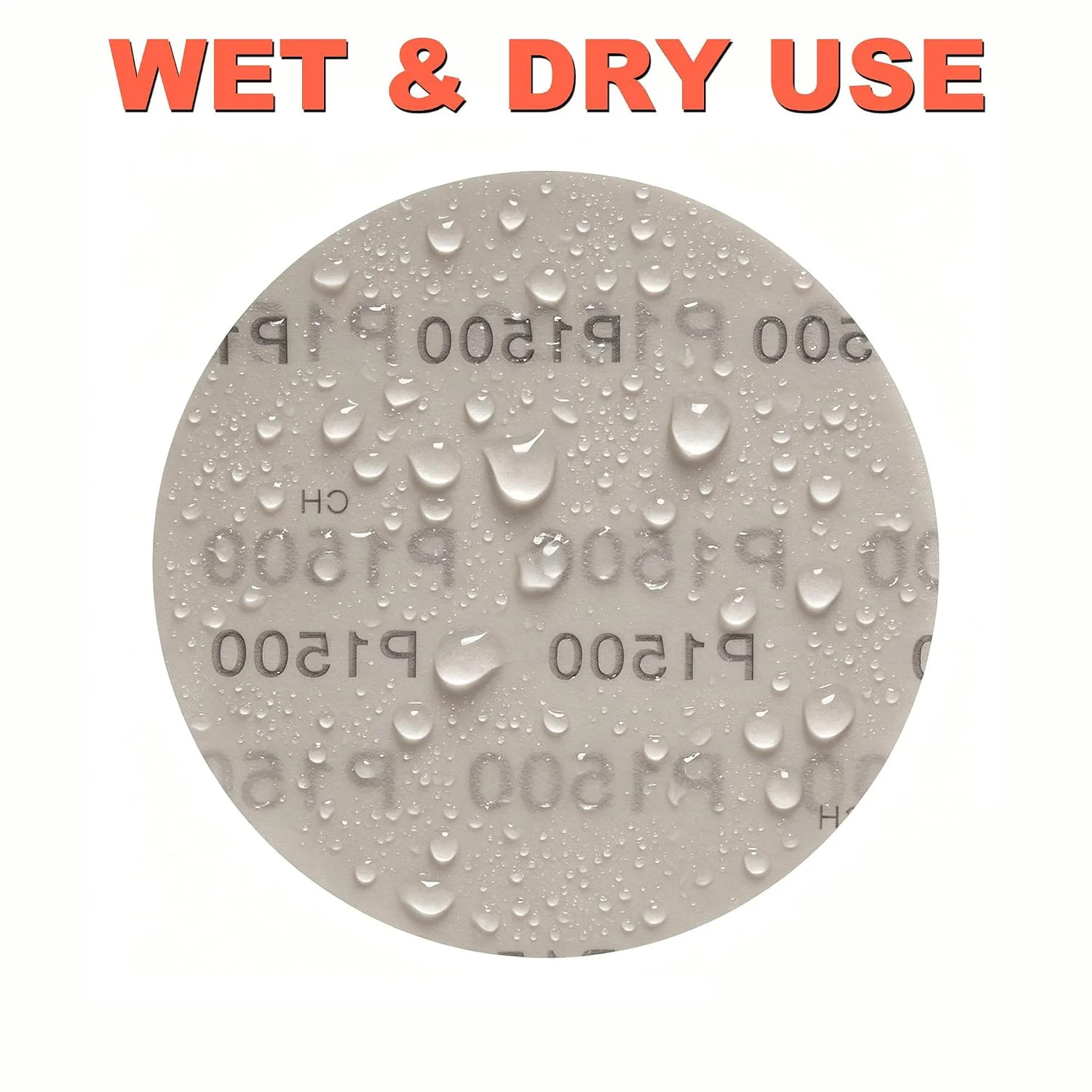 6 Inch Film Sanding Discs: 60 Grit No-Hole Hook and Loop Sandpaper Disc | 100Pcs