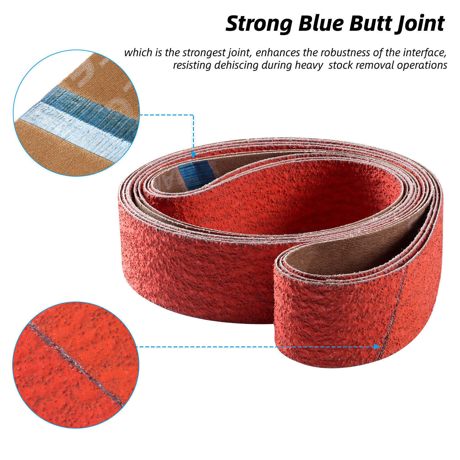 6 PACK 2″ x 72″ Premium Metal Grinding Ceramic Sanding Belts for Metal 80 Grit