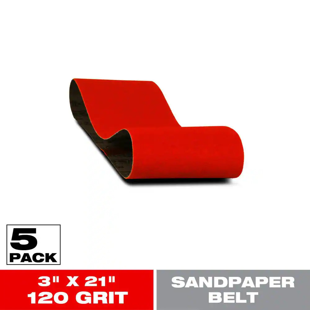 3 In. X 21 In. 120-Grit Sanding Belts