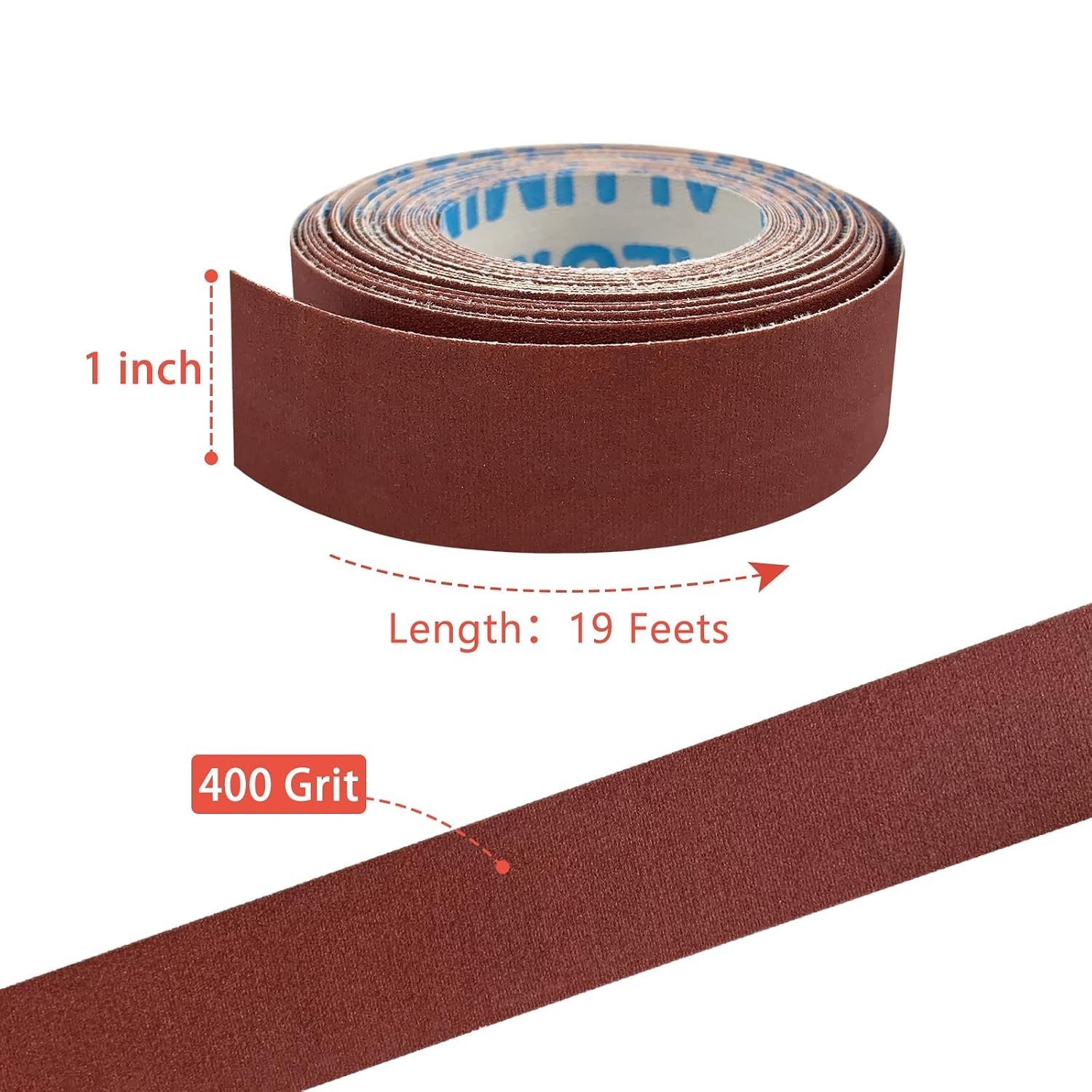 400 Grit Fine Sandpaper Roll 1″ x 19′ – Perfect for Wood, Metal & Automotive DIY