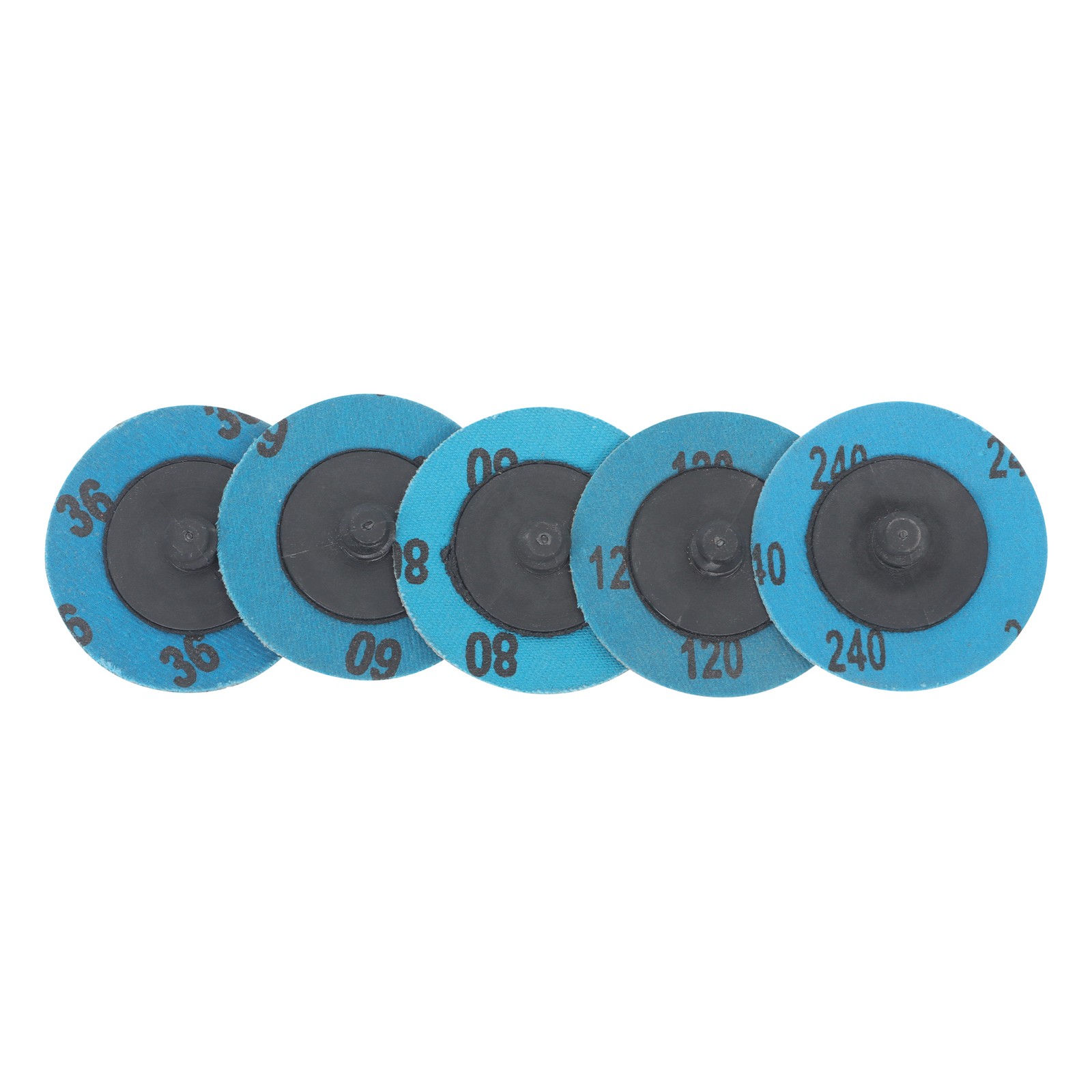 Set of 50 2 Inch Quick Change Sanding Discs, 36/60/80/120/240 Grit