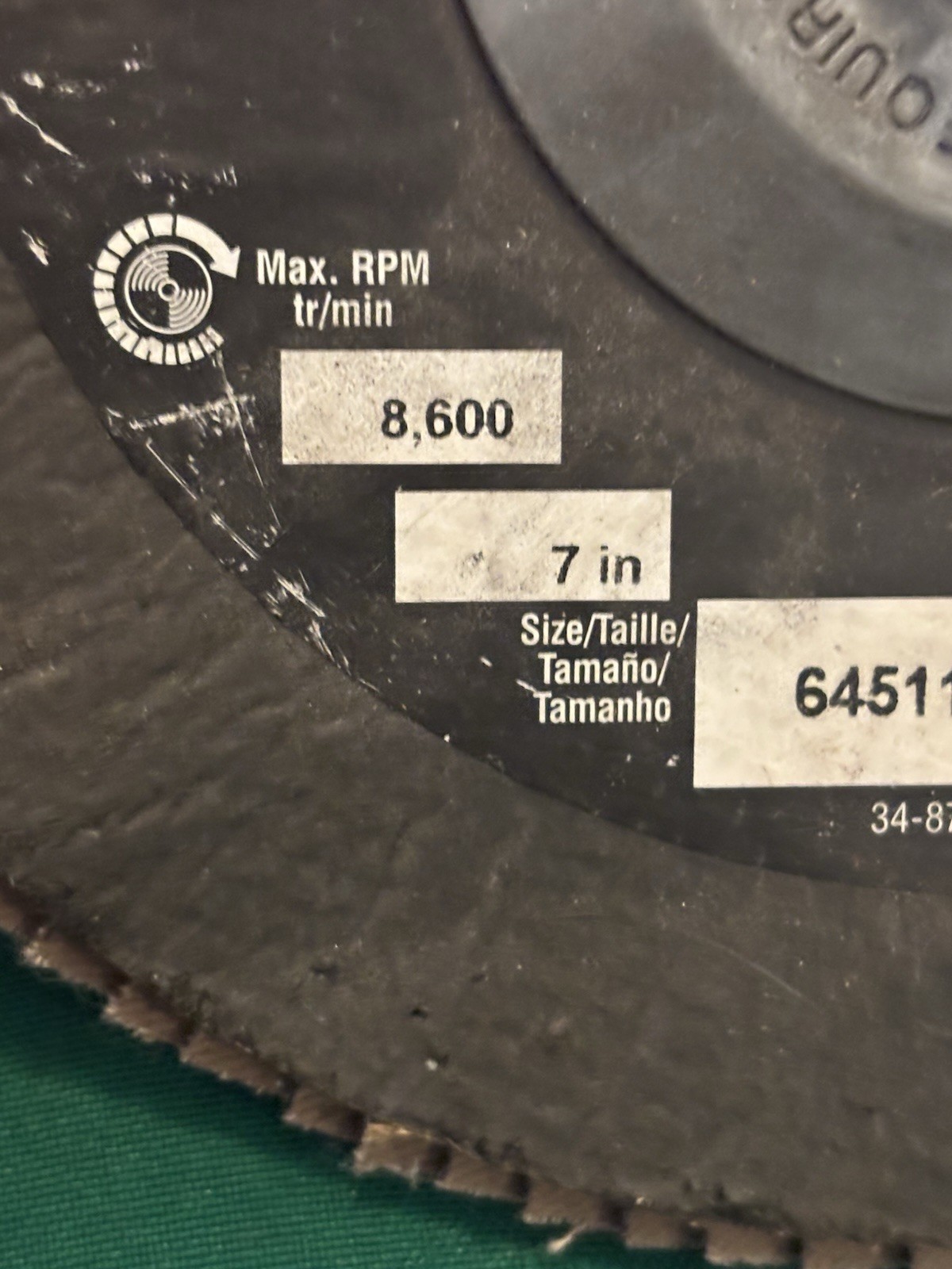 Standard Abrasives Ceramic Flap Disc 8600 RPM 7” 40 Grit TY27 Grinding Wheel.