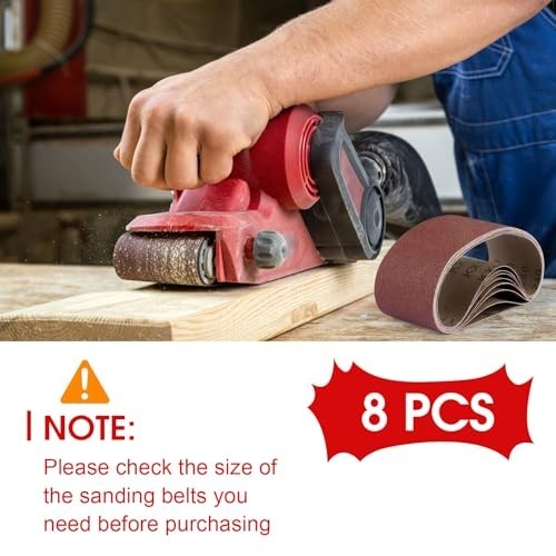 Belt Sander Paper 3×21 Sanding Belts 8 Pack 80 120 150 240 Grit Aluminum Oxide