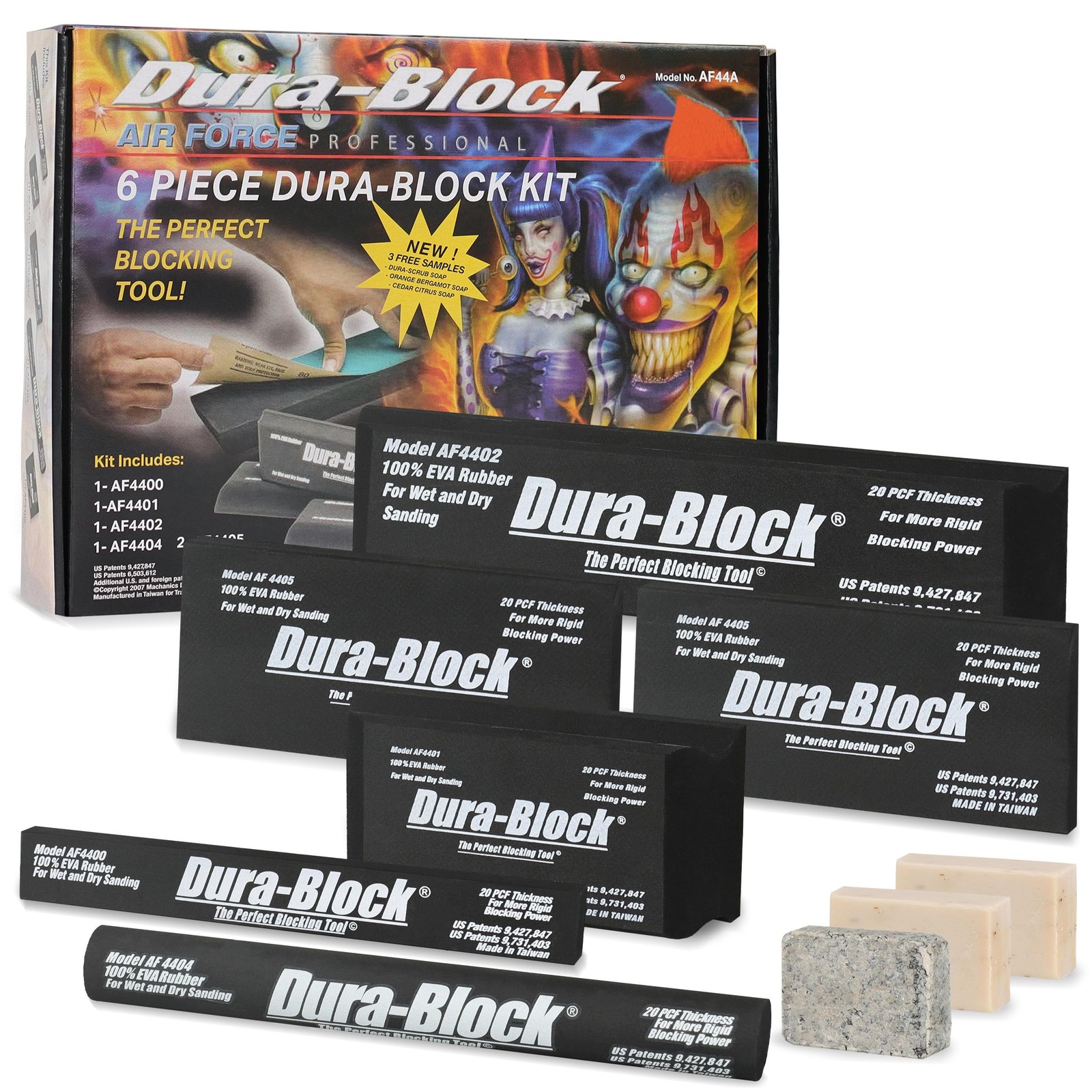 Dura-Block Set 6pc – Flexible EVA Foam Wet or Dry Autobody Sanding Blocks Kit…