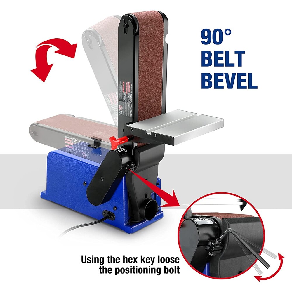 WORKPRO Belt Disc Sander 4 in. x 36 in. Belt & 6 in. Disc Sander 6pcs Sandpapers