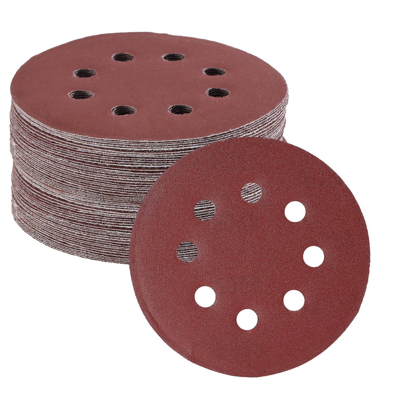Bates- Sanding Discs 5 Inch 8 Hole, 30 Pack, 30 40-600 Grits, Red