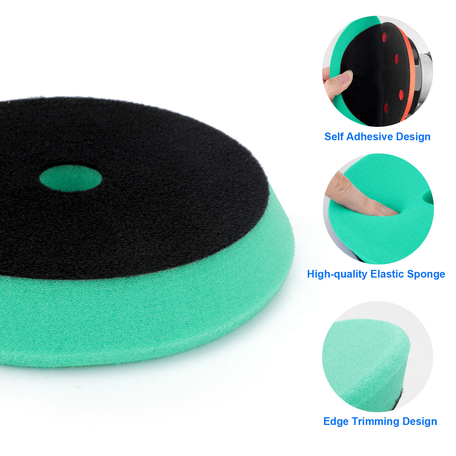 5Pcs Buffing Sponge Pads 6″ Cutting Polishing Pad Kit for Car Buffer Polisher