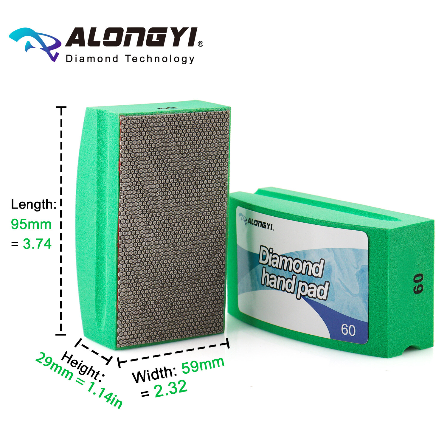Electroplated Diamond Polishing Hand Pads Arc Shape Back for Glass Stone Granite