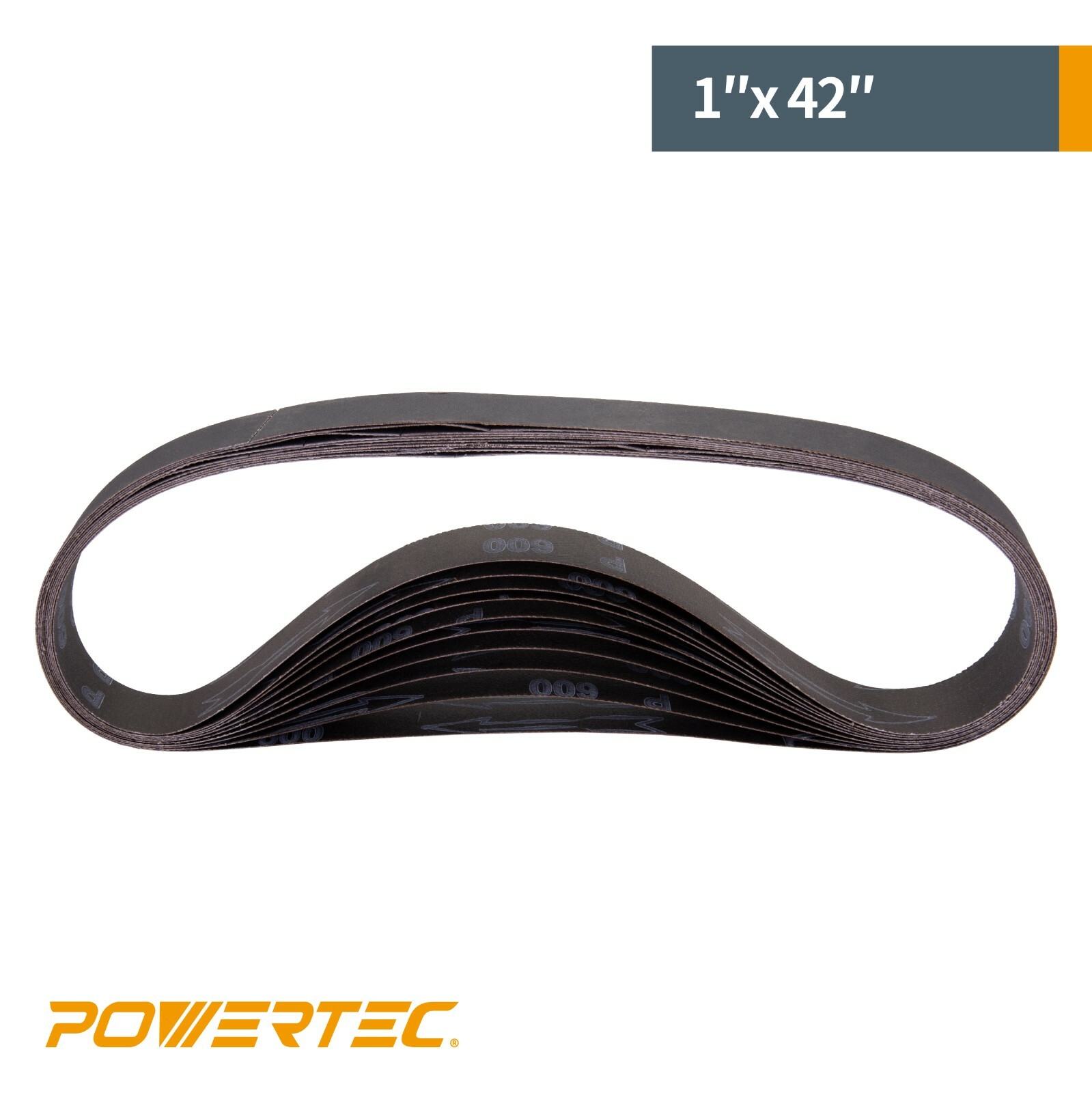 POWERTEC 1 x 42″ Sanding Belts 320Grit Silicon Carbide Sandpaper-10pcs (414232S)