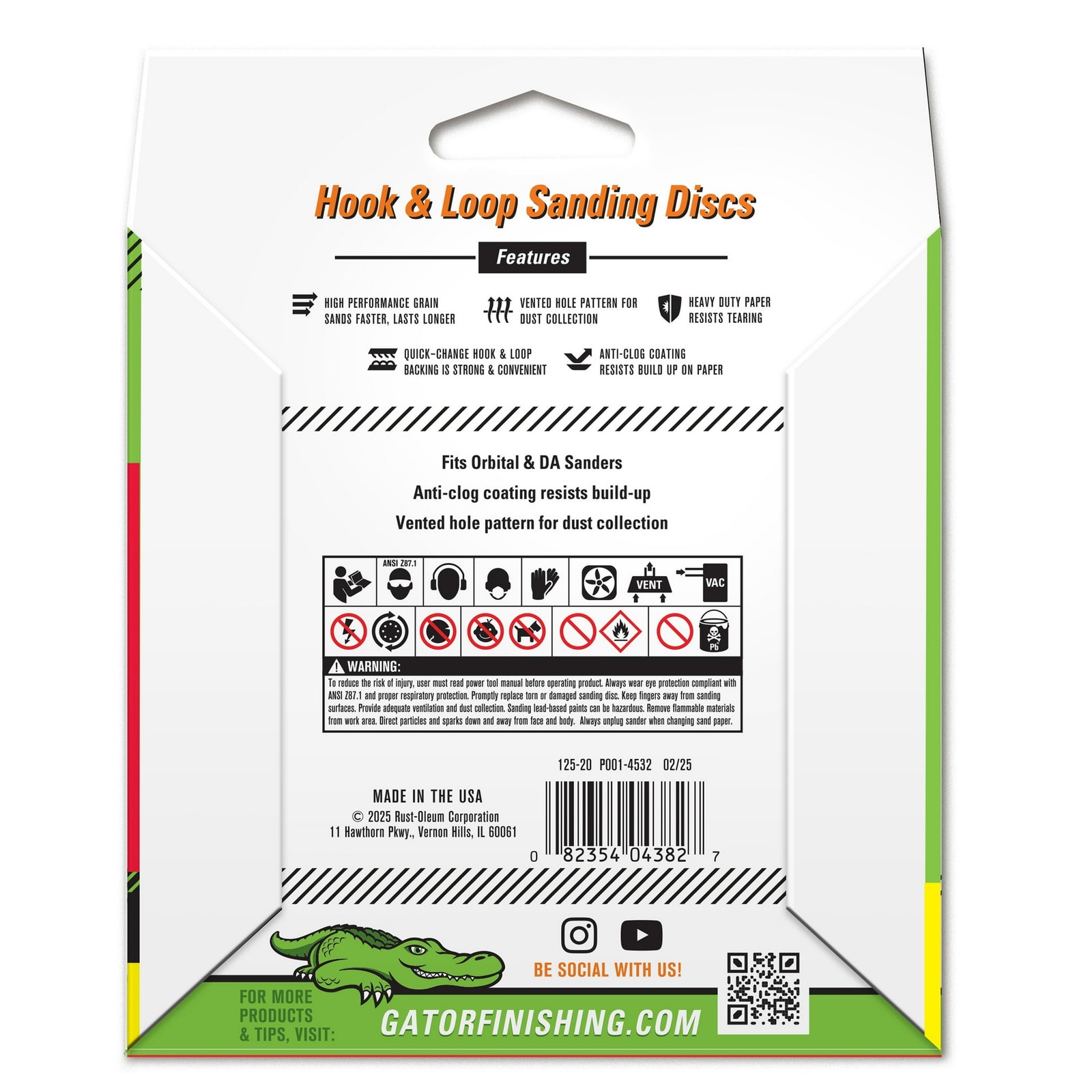 12 – Gator Hook & Loop Sanding Discs 120 Fine 5″ (127mm) Red Resin Vented Hole