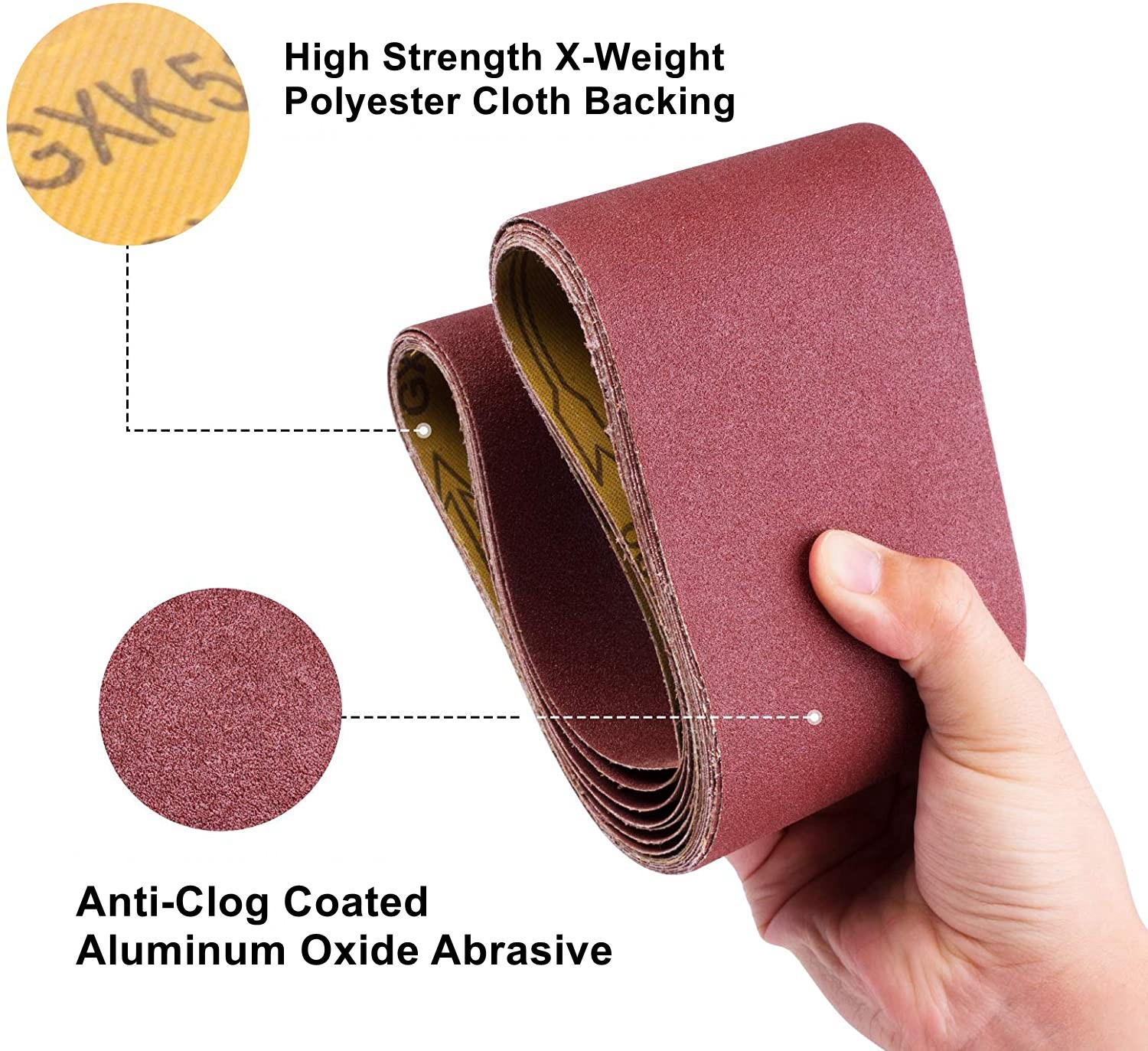 10PCS 4x36in/100x915mm Sanding Belts 400 Grit Aluminum Oxide for Metals and Wood