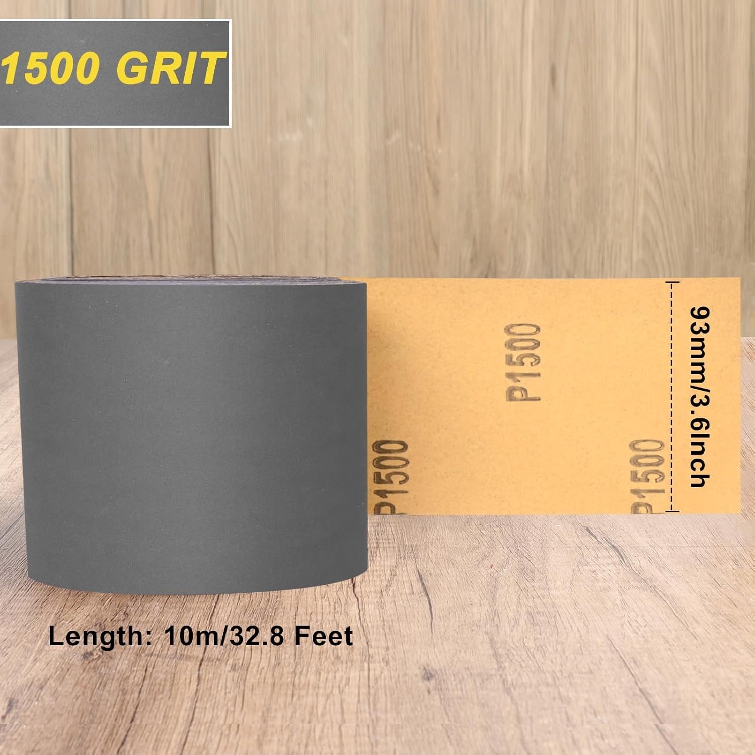 600 Grit Sandpaper Roll, 3-2/3″ Wide 11 Yard Wet Dry Silicon Carbide Longboard S