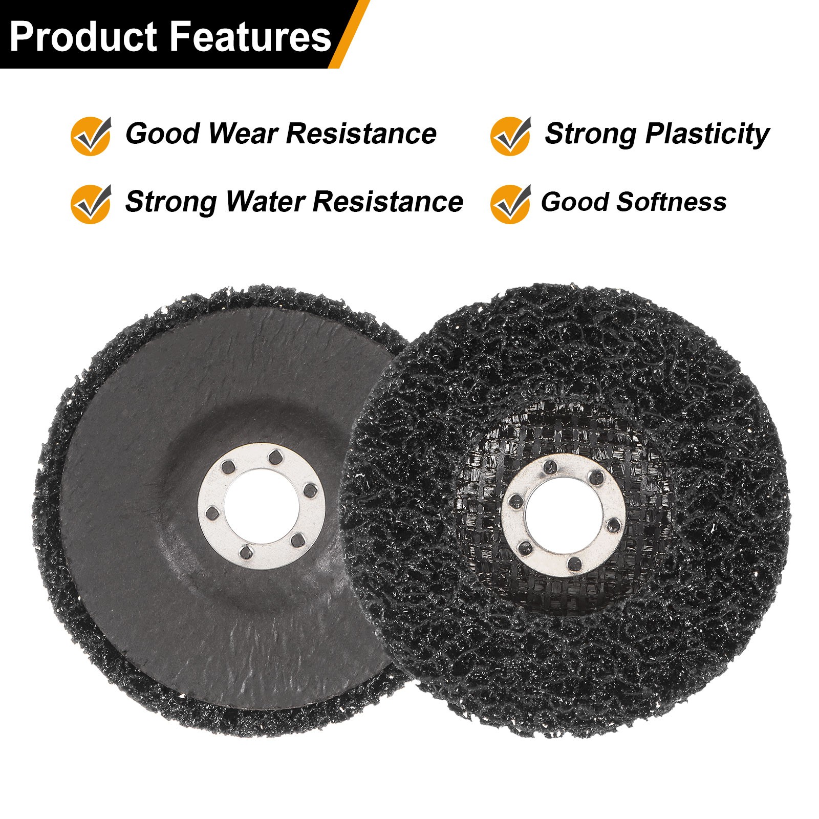 10pcs Strip Discs Stripping Wheel 4″x5/8″ Rust Remover Abrasive Discs, Black