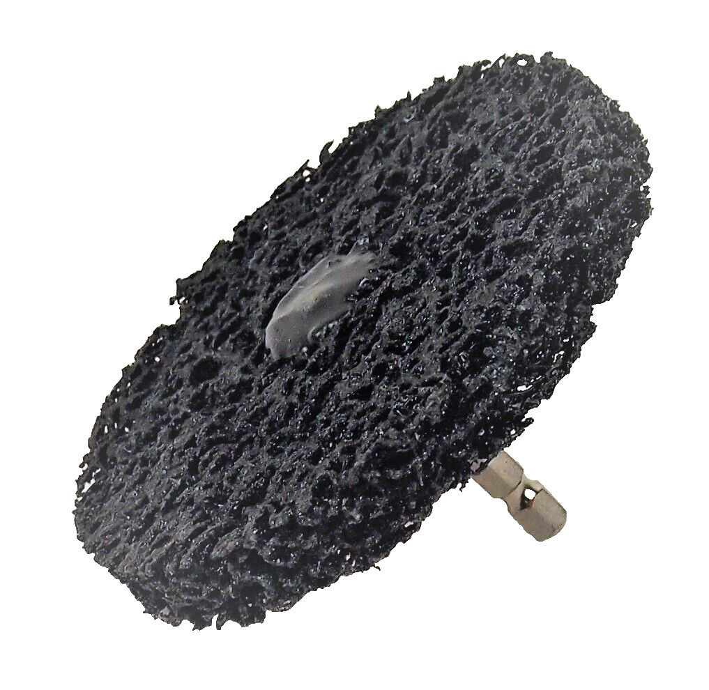 2PC 4″ Shaft Mounted Polycarbide Abrasive Strip Wheel Paint Rust Flaking Removal